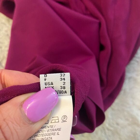 Pinko viscose bodysuit purple blouse , size 2 - Picture 13 of 14